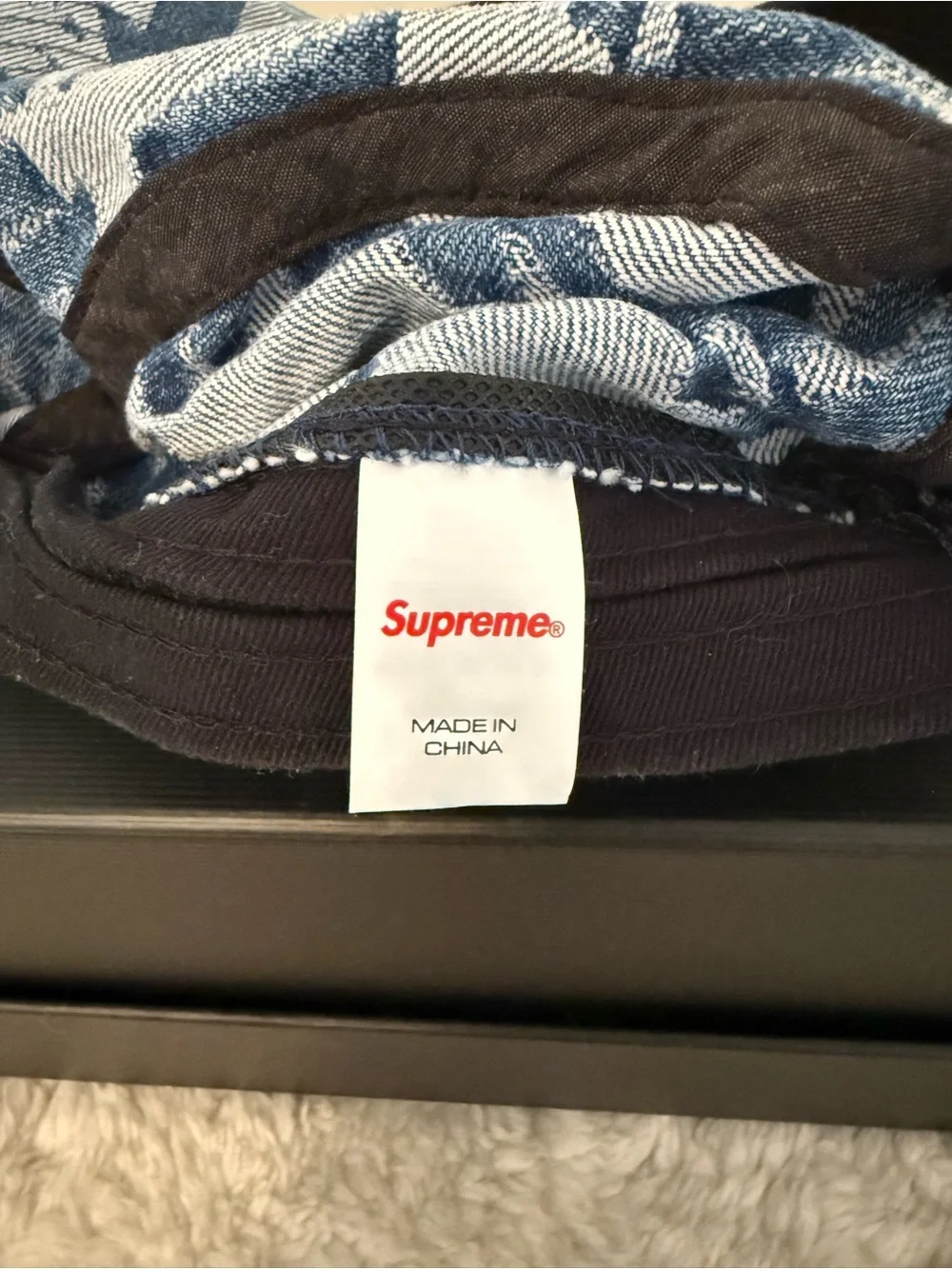 Supreme Fat Tip Jacquard Denim Camp Cap
